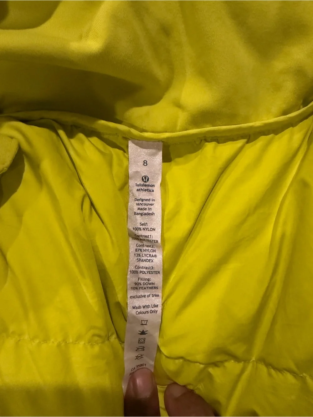 Lululemon puffer vest - sz 8